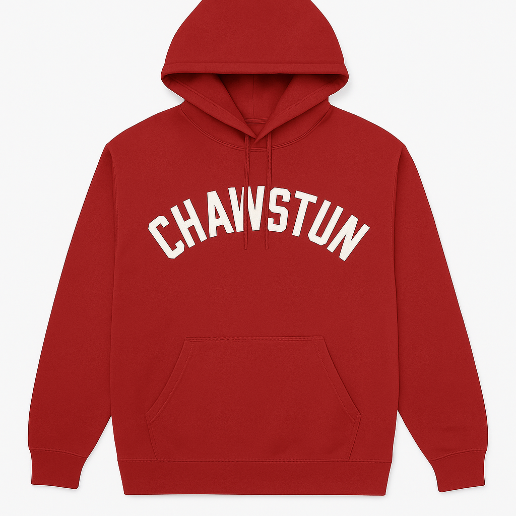 Heritage Red Hoodie w/ wht arch